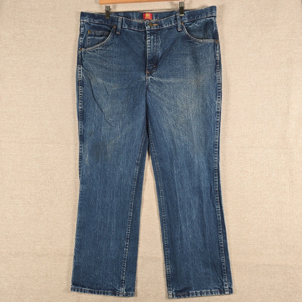 Wrangler 36MWZPD Cowboy Cut Slim Fit Jeans Mens 40x30 Blue Medium Wash Denim